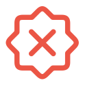 Red seal-with-x icon.